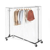 Greenstell Rolling Z Base Clothes Rack with Brake and Hooks Cover with Zipper (24*68*59 in)