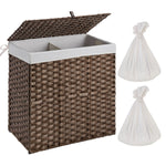 Greenstell Woven Synthetic Rattan Collapsible Laundry Hamper Large (22*12*24 in)