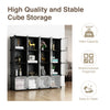 Greenstell Plastic Stackable Cube Storage Organizer 16 Portable Closet Cubes Black With Doors