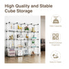 Greenstell Plastic Stackable Cube Storage Organizer 16 Closet Cubes White
