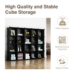 Greenstell Plastic Stackable Cube Storage 20 Portable Closet Cubes Black With Doors