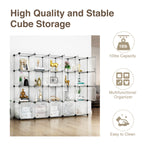 Greenstell Plastic Portable Stackable Cube Storage 20 Closet Cubes White With Doors