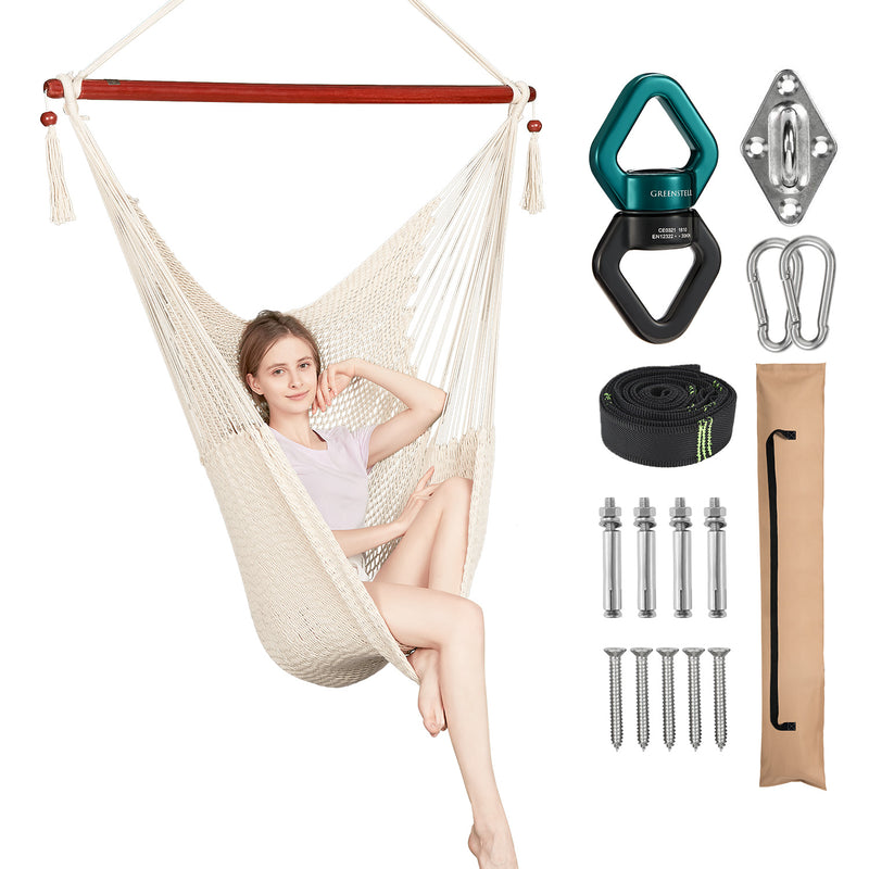 Greenstell Caribbean Hammock Hanging Chair, Swing Swivel 48 Inches