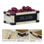 Greenstell Rustic Wooden Crate, Chalkboard, Cutout Handle, Metal Wraps