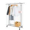 Greenstell Extendable Hanging Rail Rolling Clothes Rack Cover with Zipper large