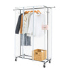 Greenstell Extendable Hanging Rail Rolling Clothes Rack Cover with Zipper Standard