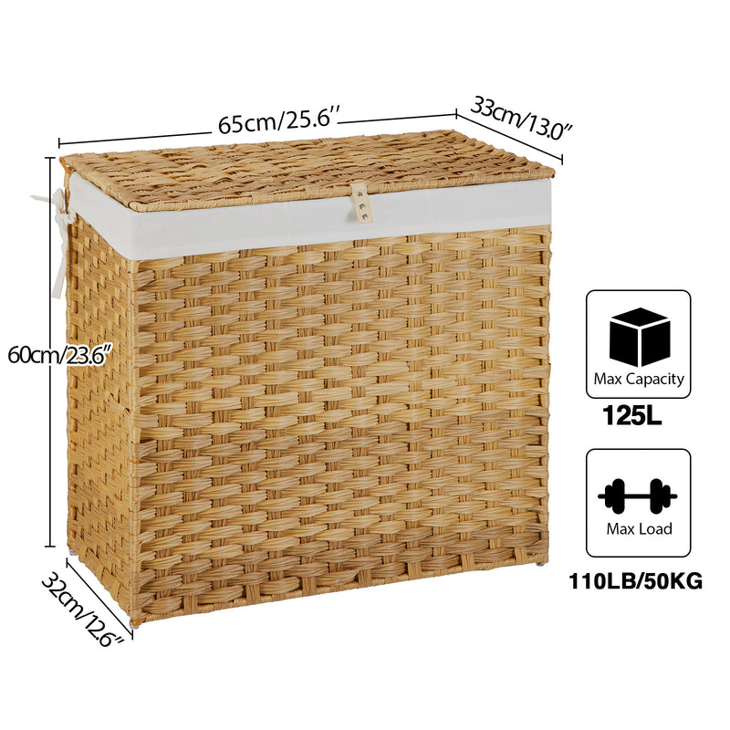Divided laundry hamper with lid deals