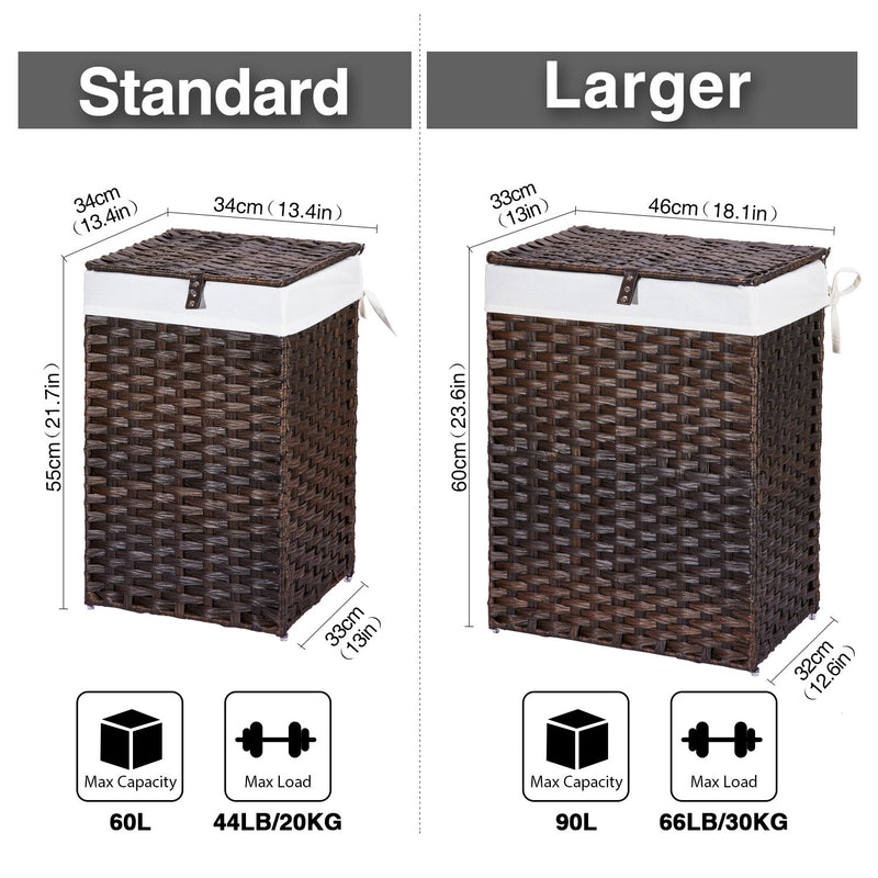 Greenstell Woven Waste Basket with Handles and 2 Liners