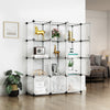Greenstell Plastic Stackable Cube Storage Organizer 12 Portable Closet Cubes White With Doors