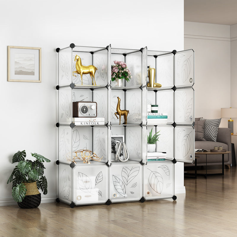 Greenstell Plastic Stackable Cube Storage Organizer 12 Portable Closet