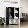 Greenstell Plastic Stackable Cube Storage 6 Portable Closet Cubes Black With Doors