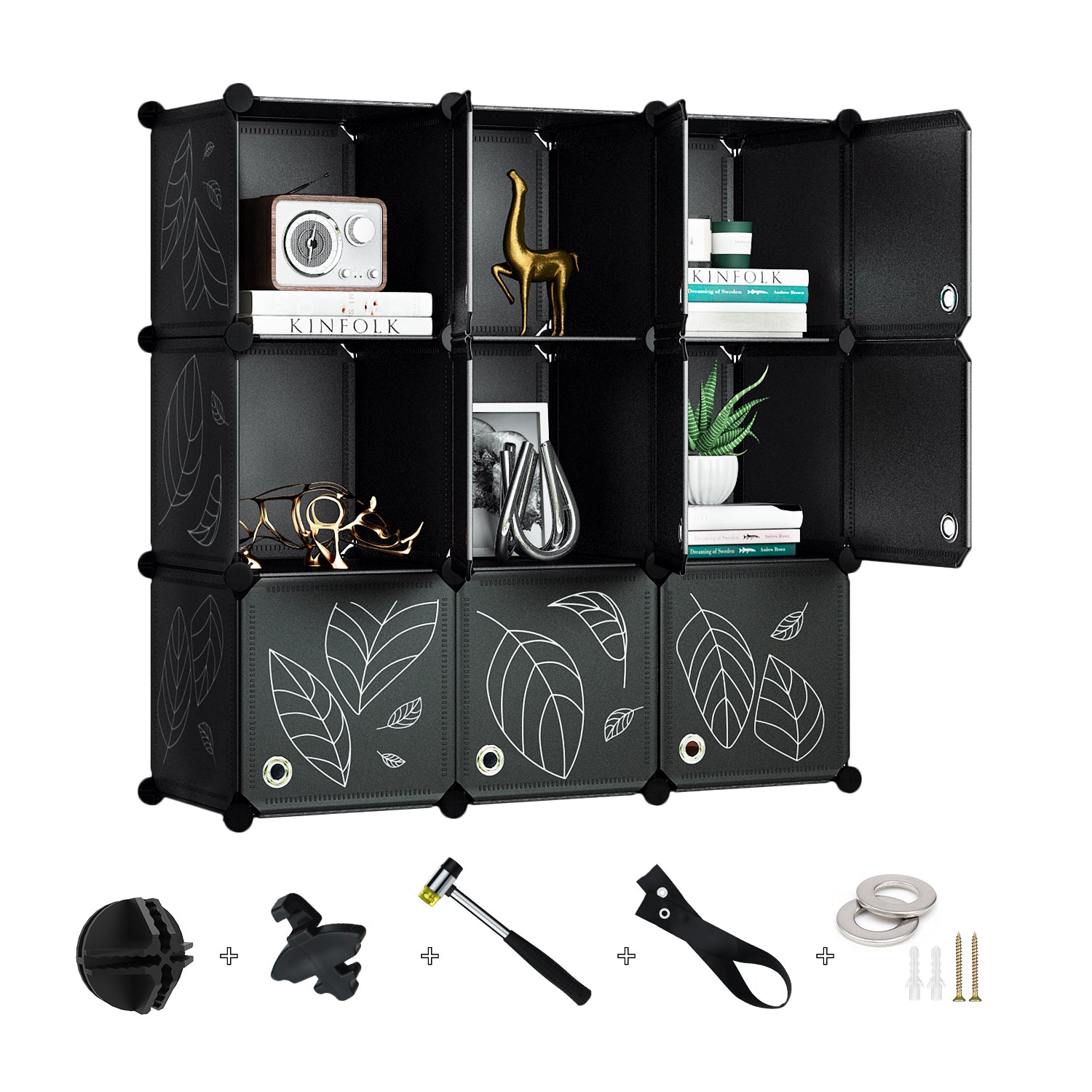 6 Grids Closet Organizer - Black