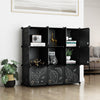 Greenstell Plastic Stackable Portable Cube Storage 9 Closet Cubes Black With Doors