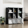 Greenstell Plastic Stackable Portable Cube Storage 9 Closet Cubes Black With Doors