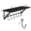 Greenstell Wall Mounted Floating Shelves 12 Hooks & Adjustable Crossbar Set of 2 60cm