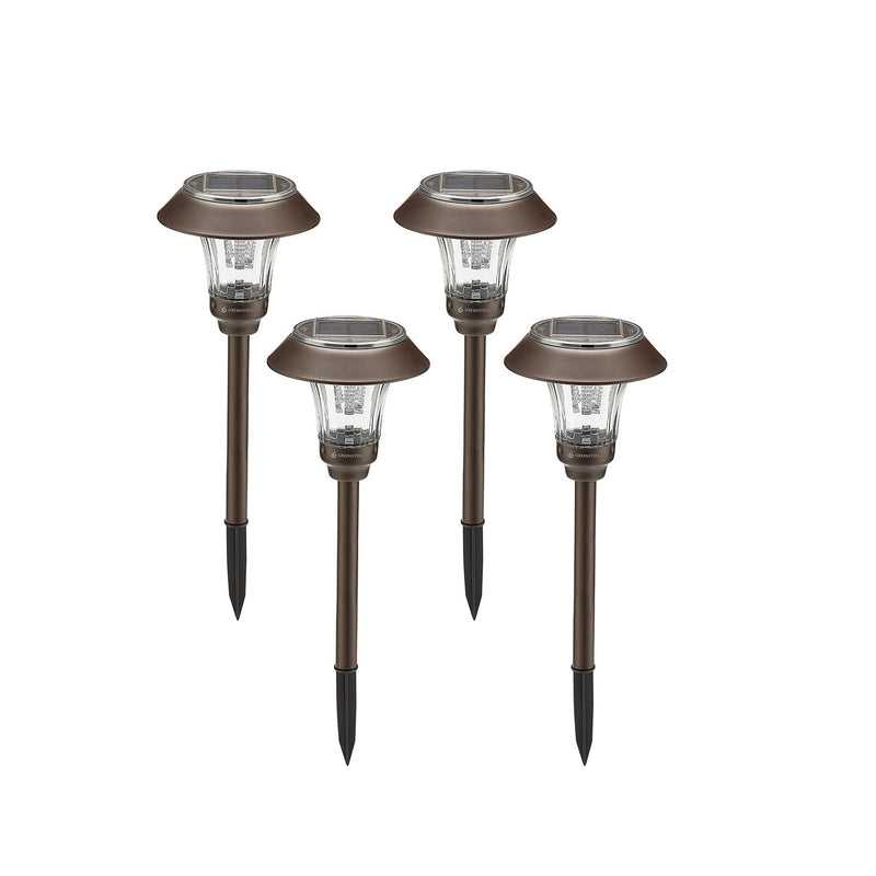 Greenstell Stainless Steel Solar Garden Pathway LED Light 4 Packs