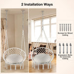 Greenstell Handmade Macrame Swing Chair Hammock Chair Large (40.2*32.7inch)