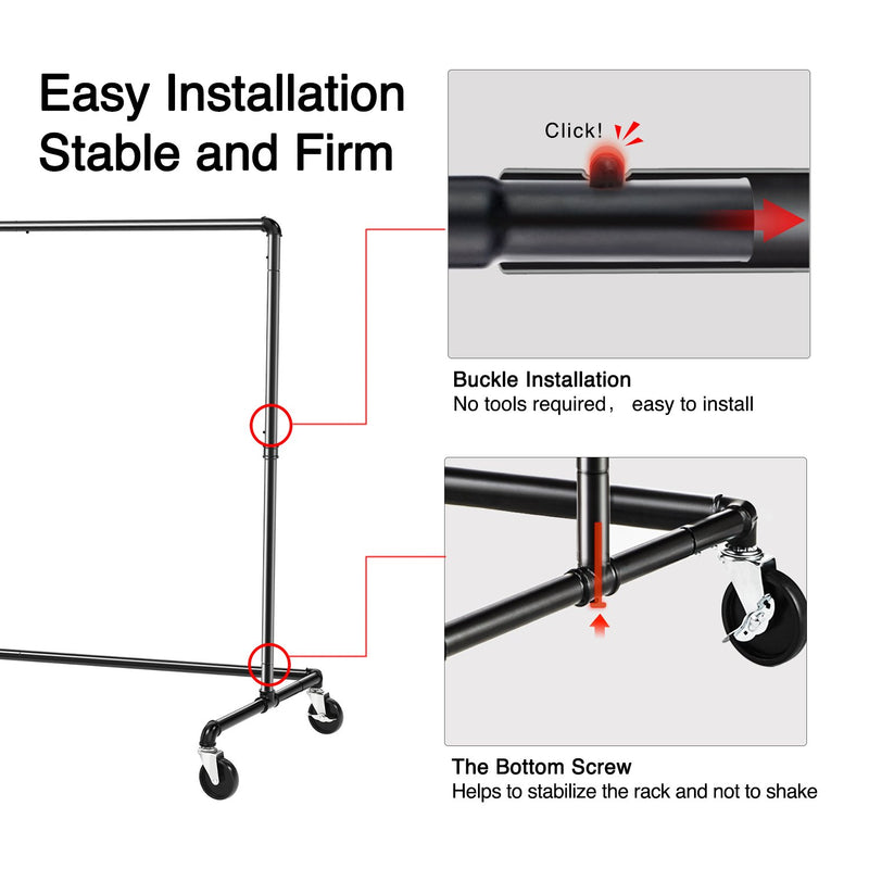 Greenstell Heavy Duty Rolling Industrial Pipe Clothes Rack (24*63*59 i