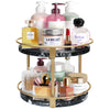 Greenstell 2-Tier Lazy Susan 10 Inches Round Wood Rotating Spice Rack Marble