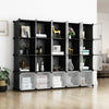 Greenstell Plastic Stackable Cube Storage 20 Portable Closet Cubes Black With Doors