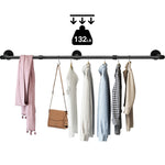 Greenstell Industrial Pipe Wall Mounted Clothes Rack Long