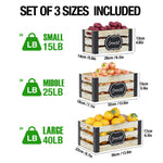 Greenstell Rustic Wooden Crate with Chalkboard, Cutout Handle and Metal Wraps