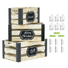 Greenstell Rustic Wooden Crate with Chalkboard, Cutout Handle and Metal Wraps