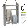 Greenstell Rustic Wood Wall-Hanging Towel Rack Grey Small