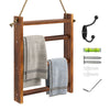 Greenstell Rustic Wood Wall-Hanging Towel Rack Brown Small