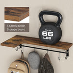 Greenstell Wall Mounted  Corner Wall Shelves, Floating Shelves with Adjustable Towel Holders & 8 Hooks