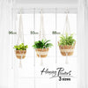 Greenstell 3 Pcs Macrame Plant Hangers and Hand-woven Seagrass Hanging Planter Brown