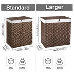 Greenstell Woven Synthetic Rattan Collapsible Laundry Hamper Standard (18*12*24 in)