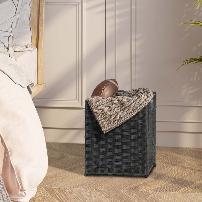 Greenstell Woven Waste Basket with Lid, Handles and 2 Replaceable Liners