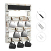 Greenstell Rustic Wall Mounted Coffee Mug Rack with Chalkboard 8 Hooks White