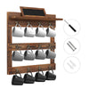 Greenstell Wall Mounted Coffee Mug Rack with Chalkboard 12 Hooks Brown