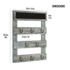 Greenstell Rustic Wall Mounted Coffee Mug Rack with Chalkboard 8 Hooks Grey