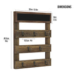 Greenstell Rustic Wall Mounted Coffee Mug Holder Chalkboard 8 Hooks Brown