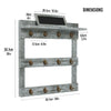 Greenstell Wall Mounted Coffee Mug Rack with Chalkboard 12 Hooks Grey