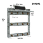 Greenstell Wall Mounted Coffee Mug Rack with Chalkboard 12 Hooks Grey