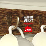 Greenstell Wall Mounted Coffee Mug Rack with Chalkboard 12 Hooks White