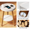 Greenstell 2-Tier Round End Table with Power Outlet