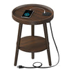Greenstell 2-Tier Round End Table with Power Outlet