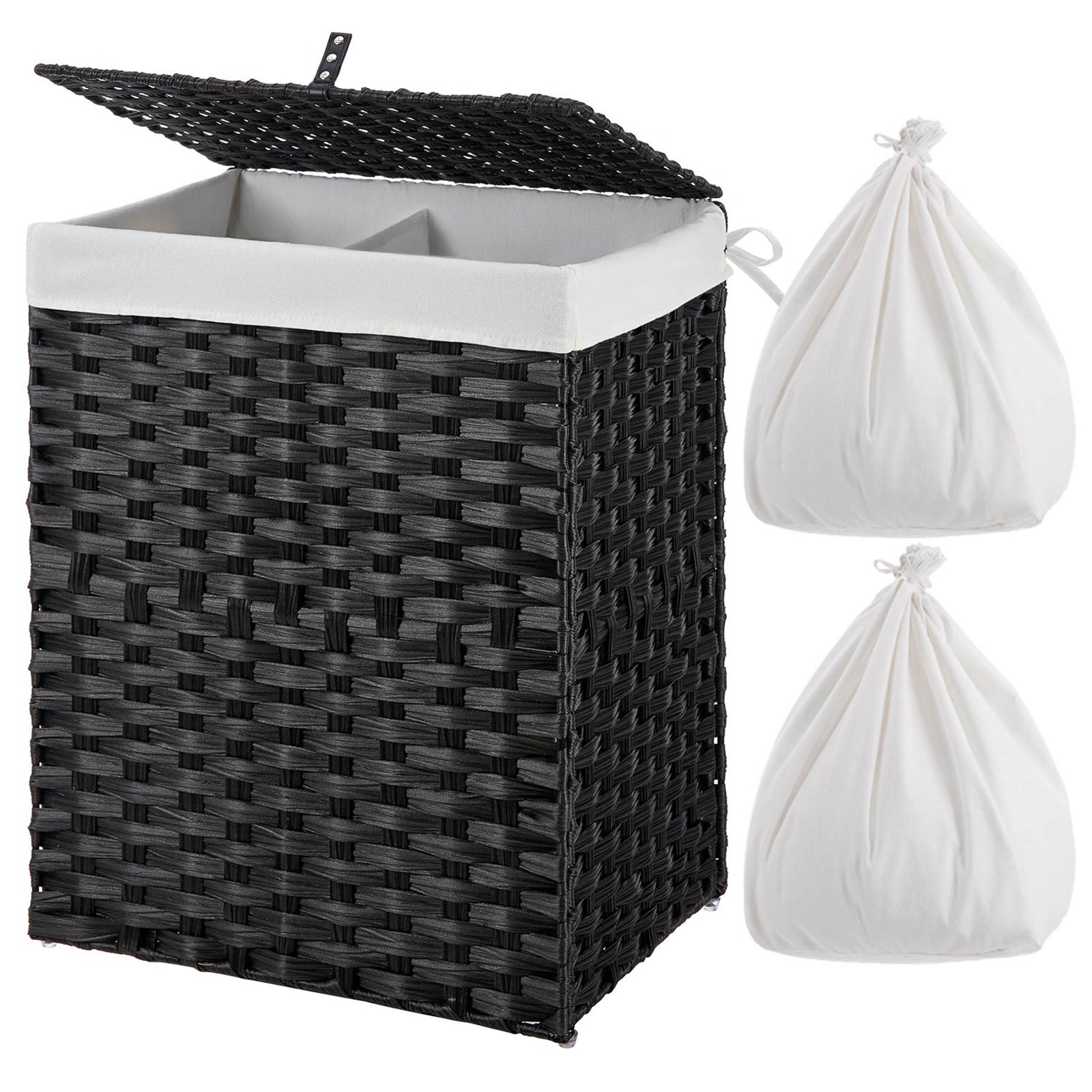 Mainstays Slim Polyester Collapsible Laundry Hamper with Velcro Lid 