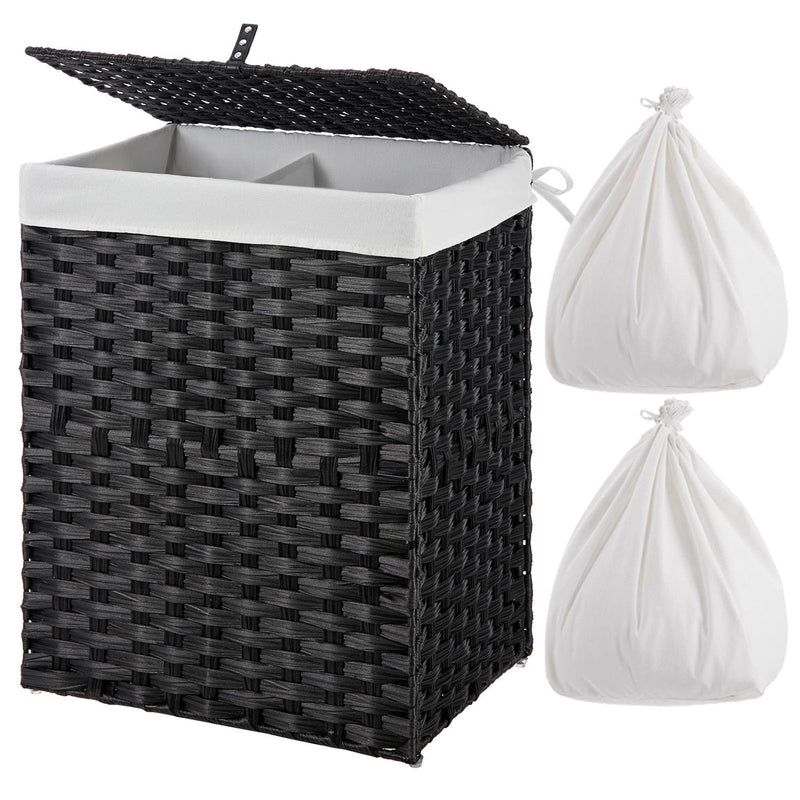 Greenstell Woven Synthetic Rattan Collapsible Laundry Hamper Standard (18*12*24 in)