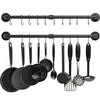 Greenstell Wall Mounted Hanging Pot and Pan Rack Black with 14 Detachable S Hooks 2 Sets