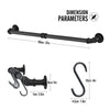 Greenstell Wall Mounted Pot Rack Black with 14 Detachable Sliding Hooks