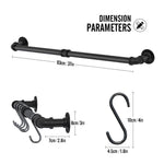 Greenstell Wall Mounted Pot Rack Black with 14 Detachable Sliding Hooks