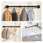Greenstell Wall Mounted Pot Rack Black with 14 Detachable Sliding Hooks