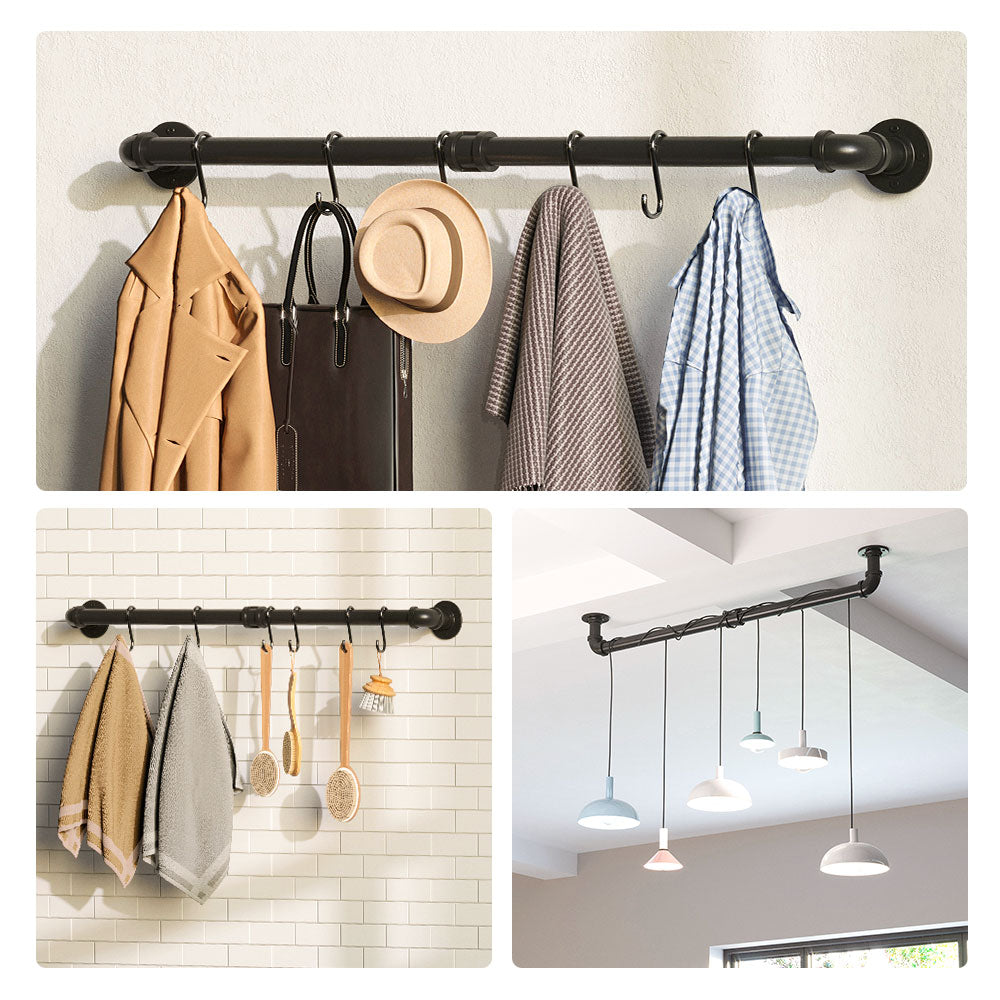 Industrial Pipe Hanging Pot Rack with Detachable Hooks | Greenstell