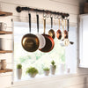 Greenstell Industrial Pipe Hanging Pot Rack Bronze with 14 Detachable Sliding Hooks